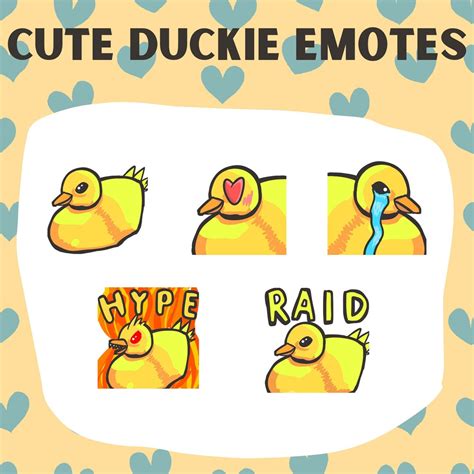 Cute Duck Emotes For Twitch Etsy