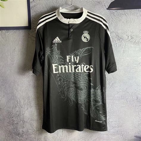 Real Madrid Black Dragon Retro Football Jerseykit