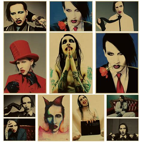 Marilyn Manson Vintage Retro Rock Band Music Guitar Matte Kraft Paper