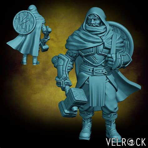 Male Human Tundra Cleric Velrock 3d Printed Resin Miniature Mini Fantasy Dungeons And Dragons