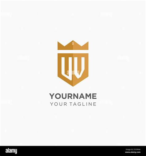 Monogram UV Logo With Geometric Shield And Crown Luxury Elegant