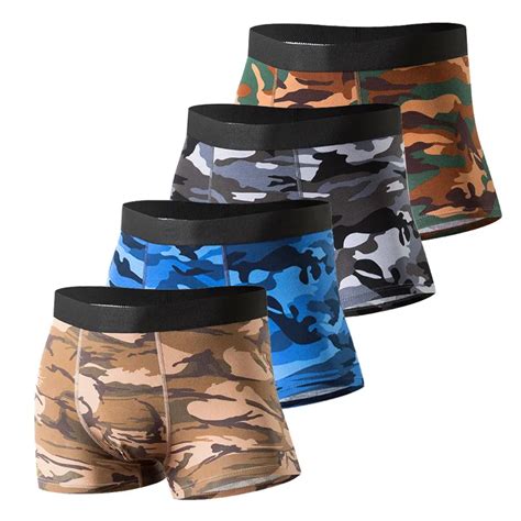 Boxers Camouflage Pour Hommes Cale Ons En Coton Modal Sous V Tements