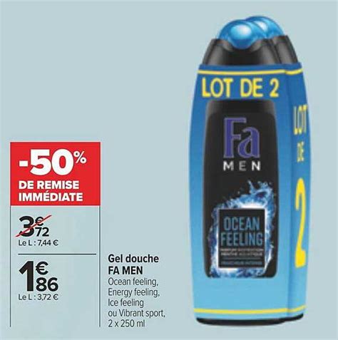 Promo Gel Douche Fa Men Chez Carrefour Market Icatalogue Fr