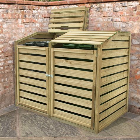 Forest Garden Wooden Double Bin Store And Reviews Wayfair Uk