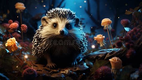 Adult Male Four Toed Hedgehog Aka Atelerix Albiventris. Generative Ai ...