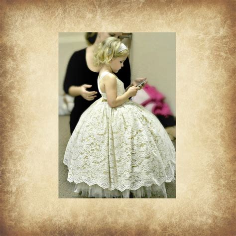 Flower Girl Dress Lace And Gold Sequin Ivory Tutu Dress Lace