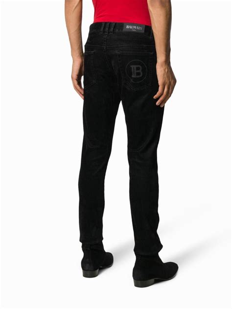 Balmain Denim Slim Fit Jeans in Black for Men - Lyst