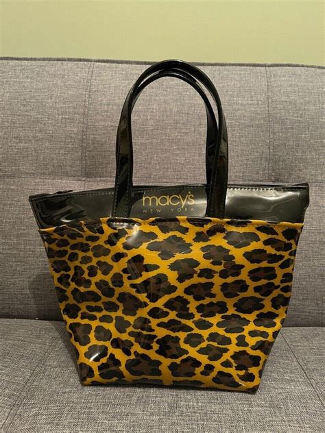 Mini Plastic Macys Leopard Print Bag With Zip Approx X Cm In