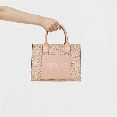 Medium Taupe Colored Amaya Shopping Bag Kaos Mini Evolution Tous