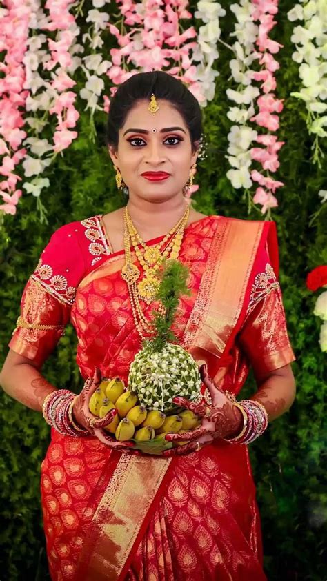 Royal Engagement Bridal Look South India Andhra Bride Kakinada