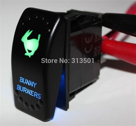 Bunny Burners Green Blue Led Light Rocker Switch P Spst On Off V