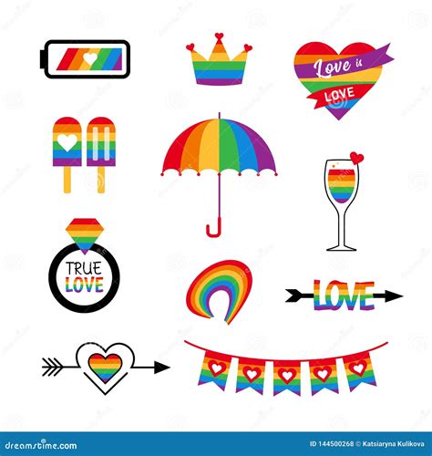 Lgbt Icon Vector Set Pride Flag Rainbow Ilustração Do Vetor Ilustração De Foto Fundo 144500268