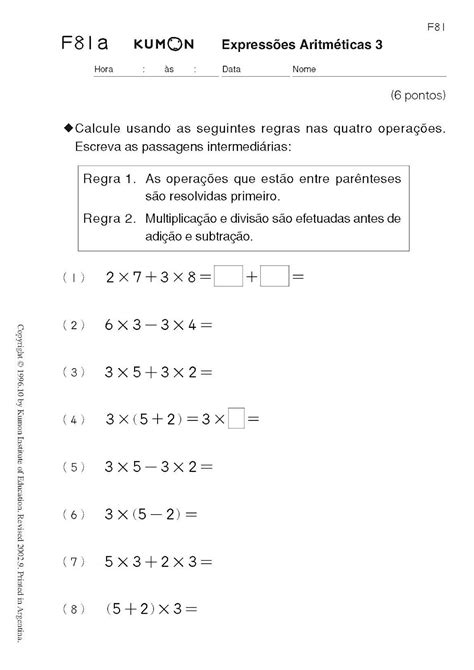 Blog da soca Atividades envolvendo as quatro operações