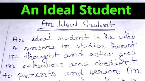 An Ideal Student Paragraph And Short Essay For Hsc Ssc 150 Word An