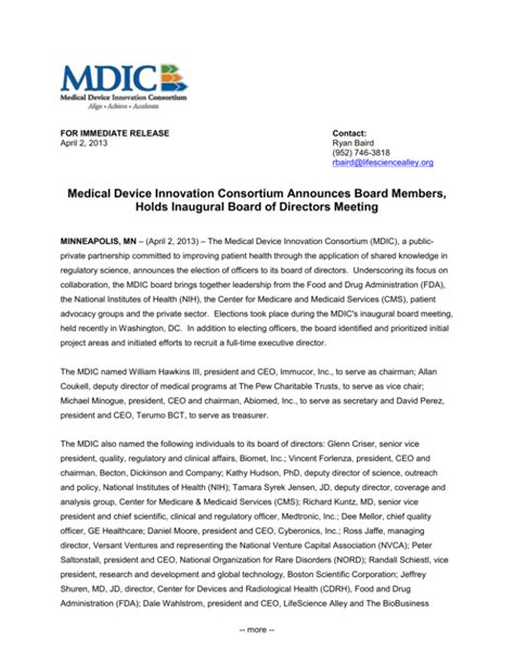 Mdic Holds Inaugural Board Of Directors Meeting