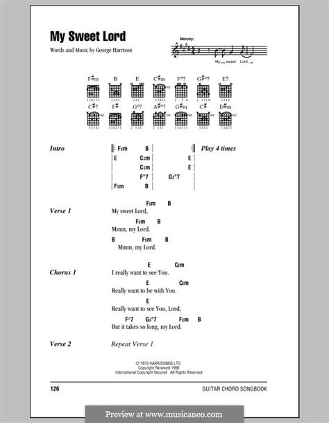 My Sweet Lord By G Harrison Sheet Music On MusicaNeo