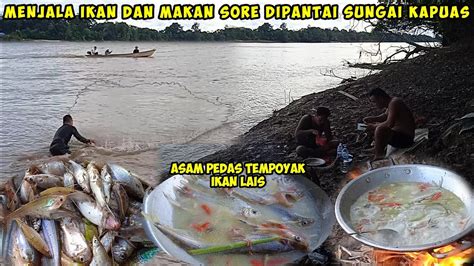 Menjala Ikan Di Sungai Kapuas Masak Ikan Lais Dan Makan Sore Hari Di