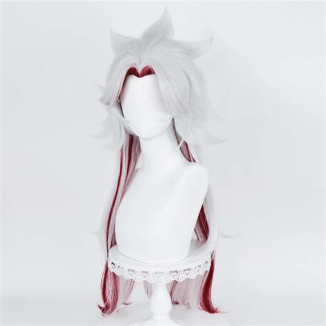 Arataki Itto from Genshin Impact Silver White Red Cosplay Wig – Gcosplay