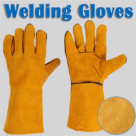 Tig Mig Leather Welding Gloves 3430 Cm Heat Resistant Welder