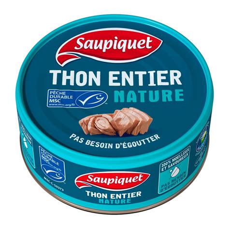 SAUPIQUET Thon Entier Nature MSC 140g Pas Cher Auchan Fr