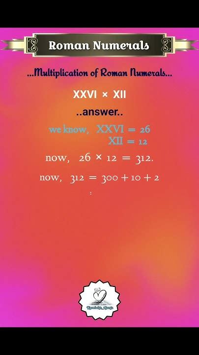 Multiplication Of Roman Numerals📚💯👈 Multiplication Mathstricks