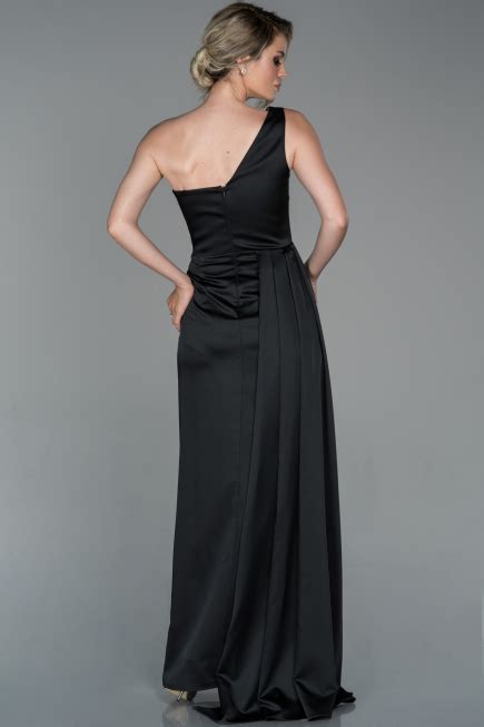 Long Black Satin Prom Gown Abu Abiyefon