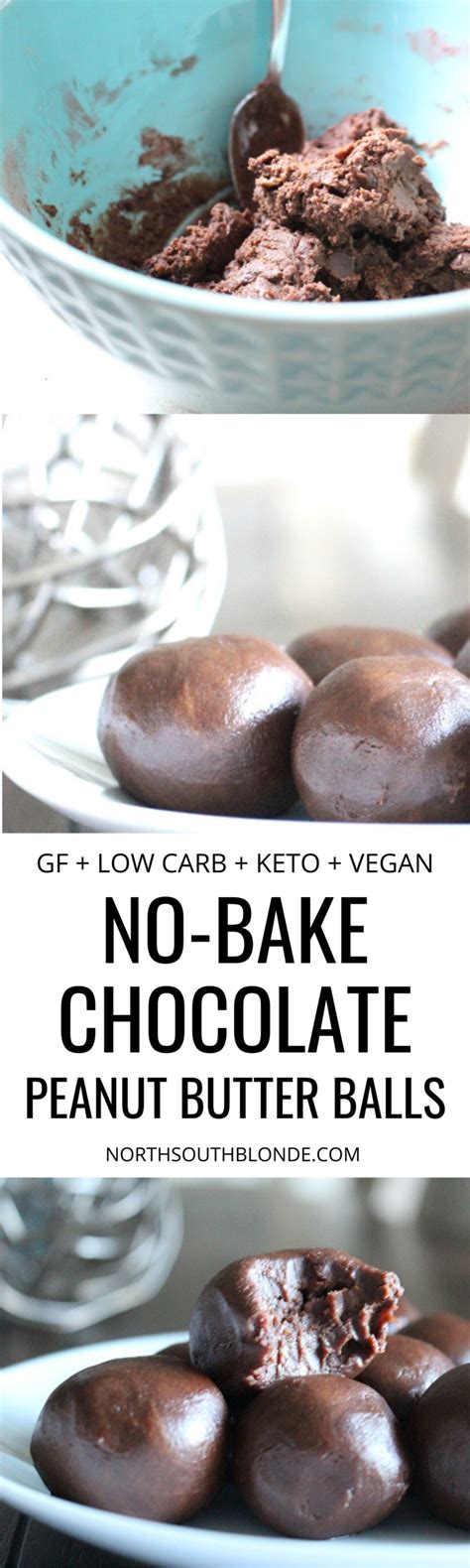 No Bake Chocolate Peanut Butter Balls Gf Low Carb Keto Vegan