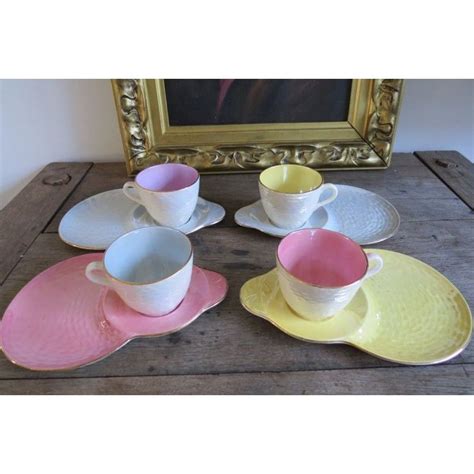 Vintage Maling 4 Art Deco Lustre Cup Saucer And Plate Combined Tea Set