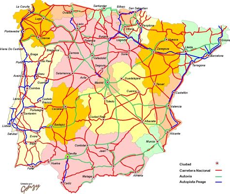 Mapa De Carreteras De España