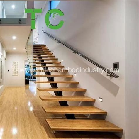 Modern Floating Staircase Wood Floating Stair Bamboo Stair Treads