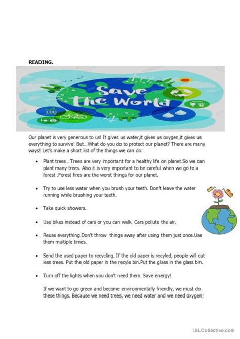 936 Environment English Esl Worksheets Pdf And Doc