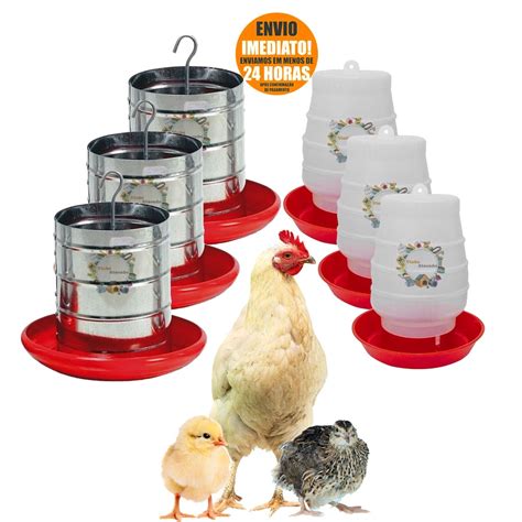 Kit Comedouro Galvanizado Kg Para Galinha Frango Codorna Pintinho