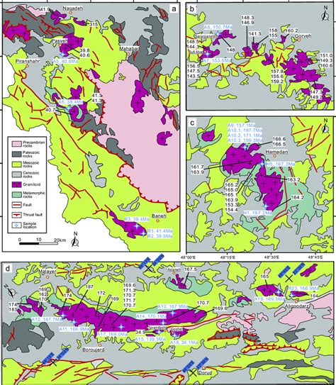 Simplified Geological Maps Showing The Distribution Of Samples From The