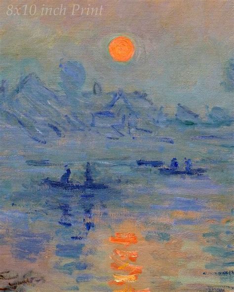 Soleil Levant Rising Sun By Claude Monet Water Boats Reflect X