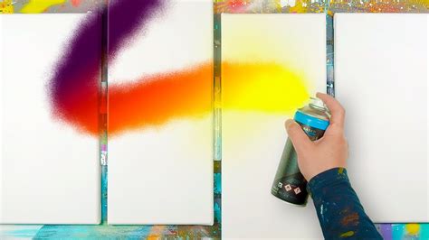 ABSTRACT ART PAINTING Demo With Spray Paint Catalyst And Masking Tape