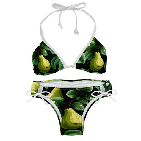 Pear Detachable Sponge Adjustable Strap Bikini Set Two Pack Great For All Scenes One Piece