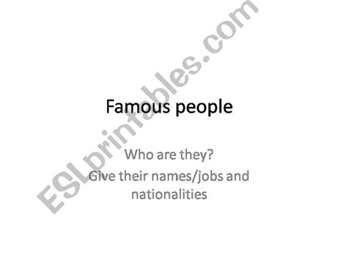 Esl English Powerpoints Famous People