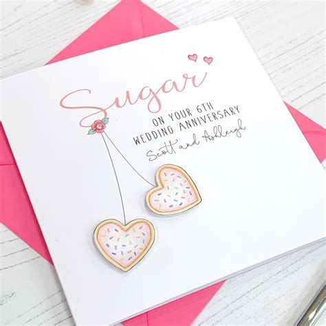 Personalised 6th Wedding Anniversary Card Sugar Anniversary Etsy Uk