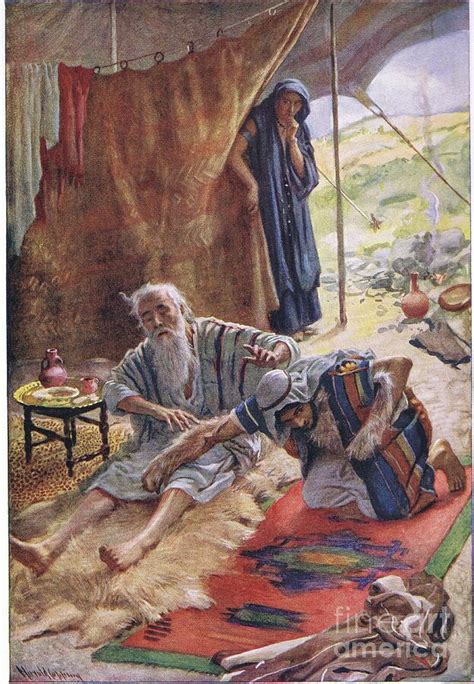 Isaac Blessing His Son Jacob Illustration From Pictures That Teach The