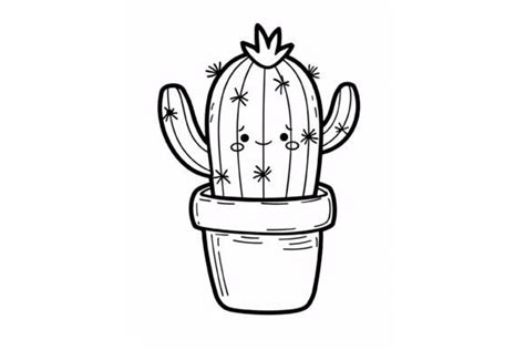 Cute Kawaii Cactus Coloring Page Graphic By Forhadx5 · Creative Fabrica