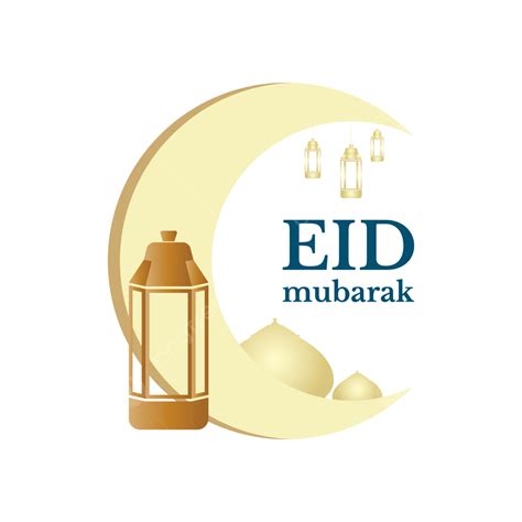 Eid Mubarak Moon Vector Hd Images Eid Mubarak Design With Lanterns And