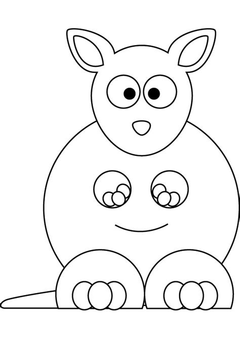 Free baby kangaroo coloring page