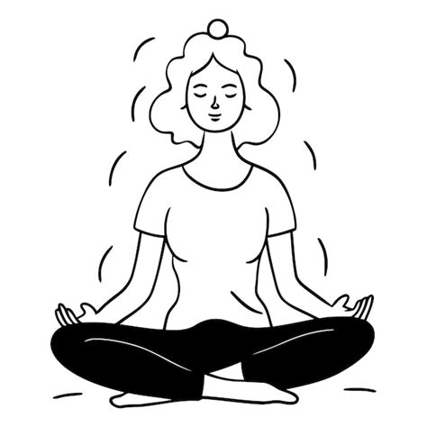 Mujer Meditando En Posici N De Loto Ilustraci N Vectorial Aislada