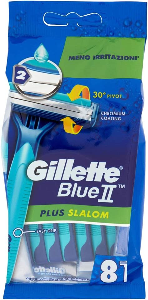 Gillette Blue II Plus Slalom Disposable Razors Pack Of 8 Amazon Co