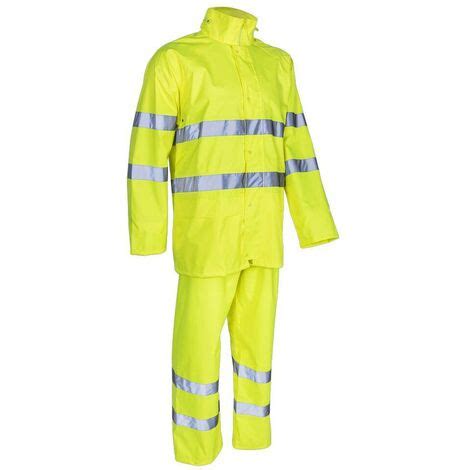 Ensemble de pluie Haute Visibilité HV respirable Coverguard KAWA Jaune