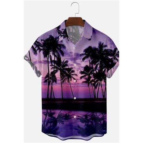 Chemises Hommes Imprime Floral Ample Style Plage Hawaïenne Decontracte Lâche Dzg 45 Blanc