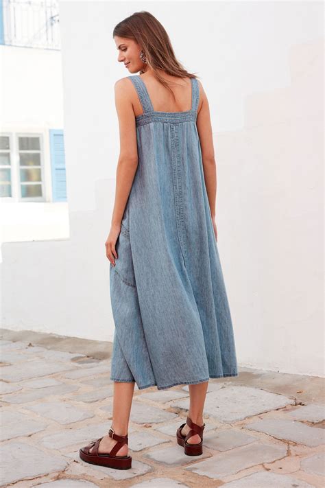 Buy Light Blue Tencel Linen Blend Summer Maxi Dress From Next Ireland