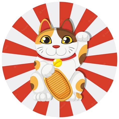 Premium Vector | Maneki neko Japanese cat good luck doll