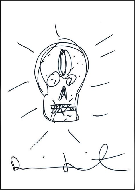 DAMIEN HIRST - signed original skull drawing on paper… - Gem