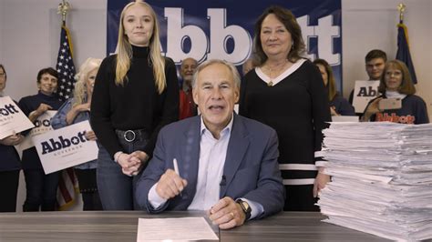 Texas Governor Greg Abbott officially files for reelection